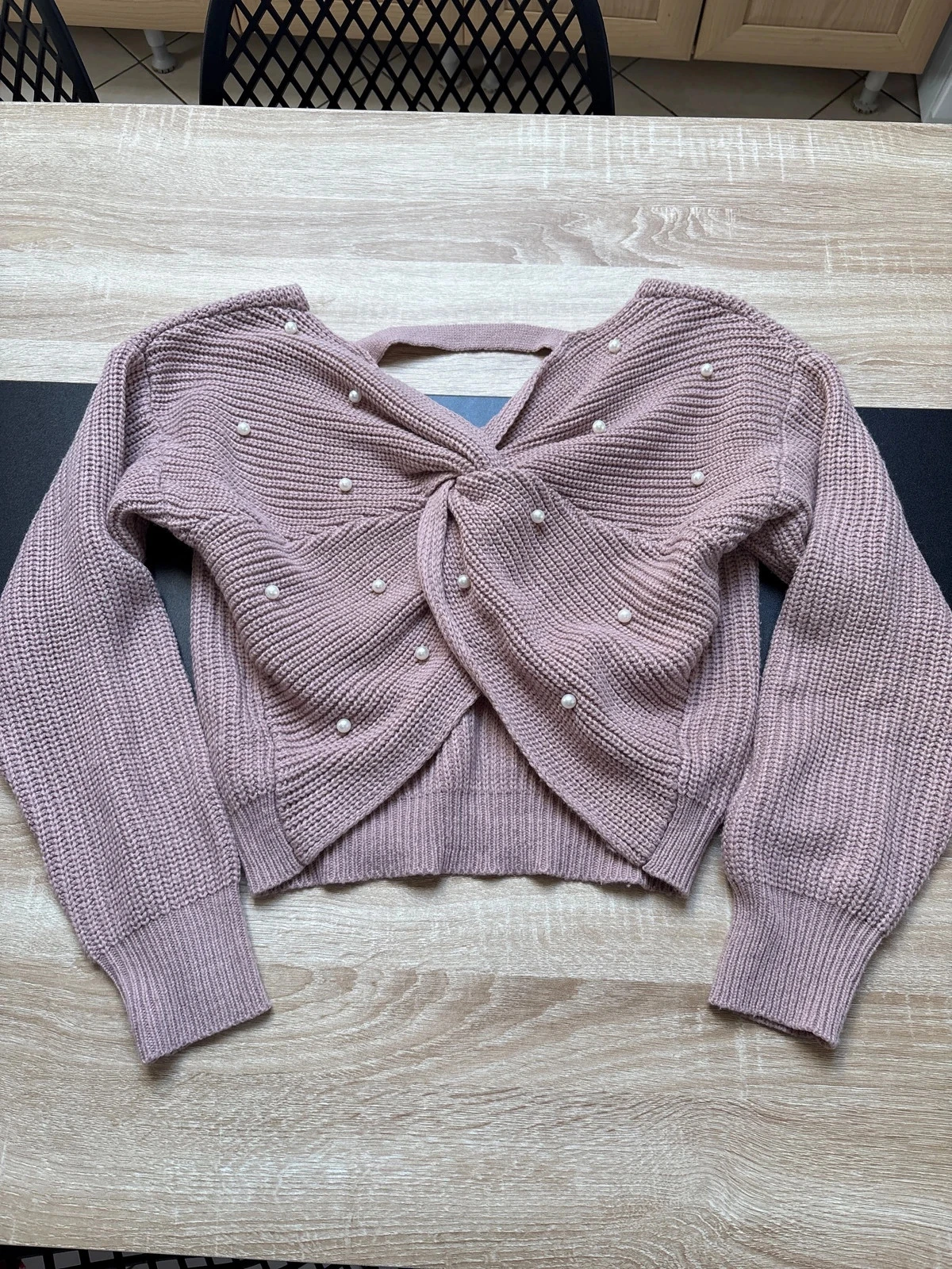 Pull Dos nu avec perles taille M